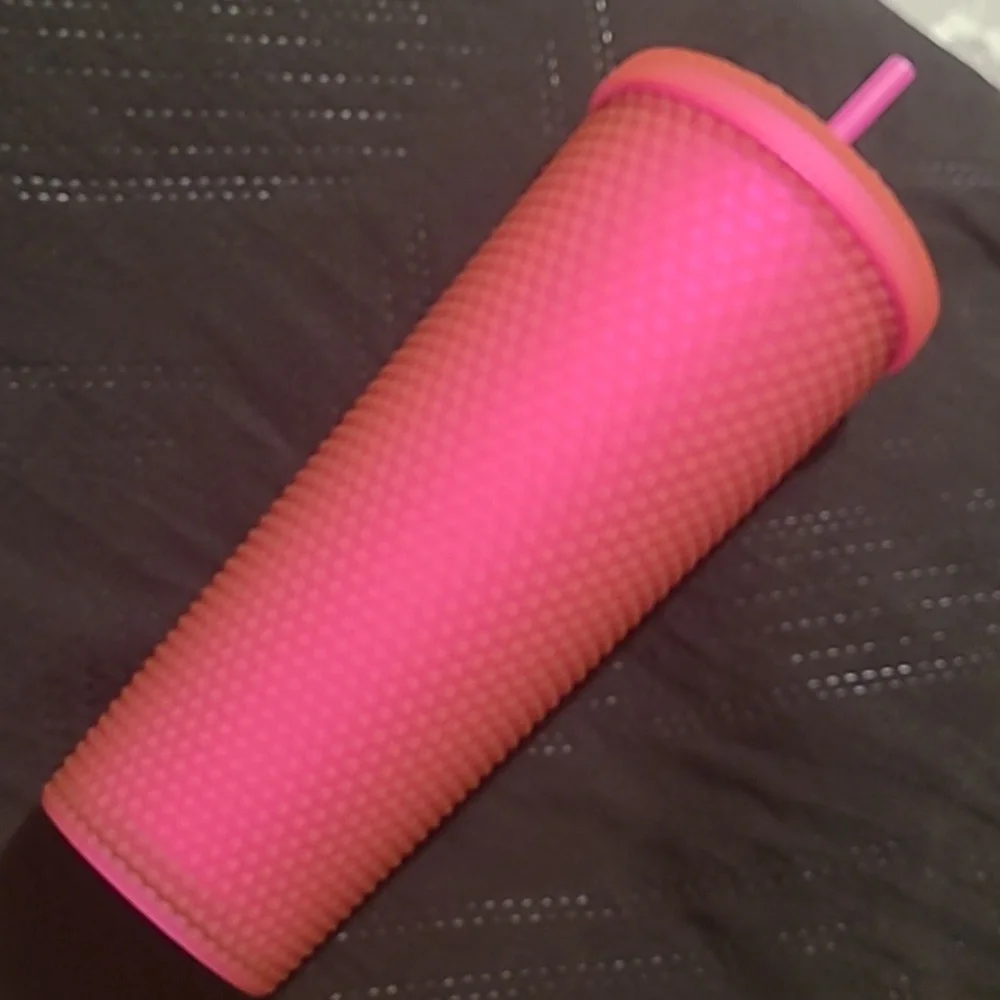 BNWT Starbucks Neon Pink Studded Tumbler - Picture 6 of 6